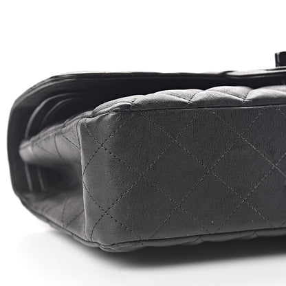 Chanel Crumpled Calfskin Quilted Medium Double Flap So Black 8 of 11