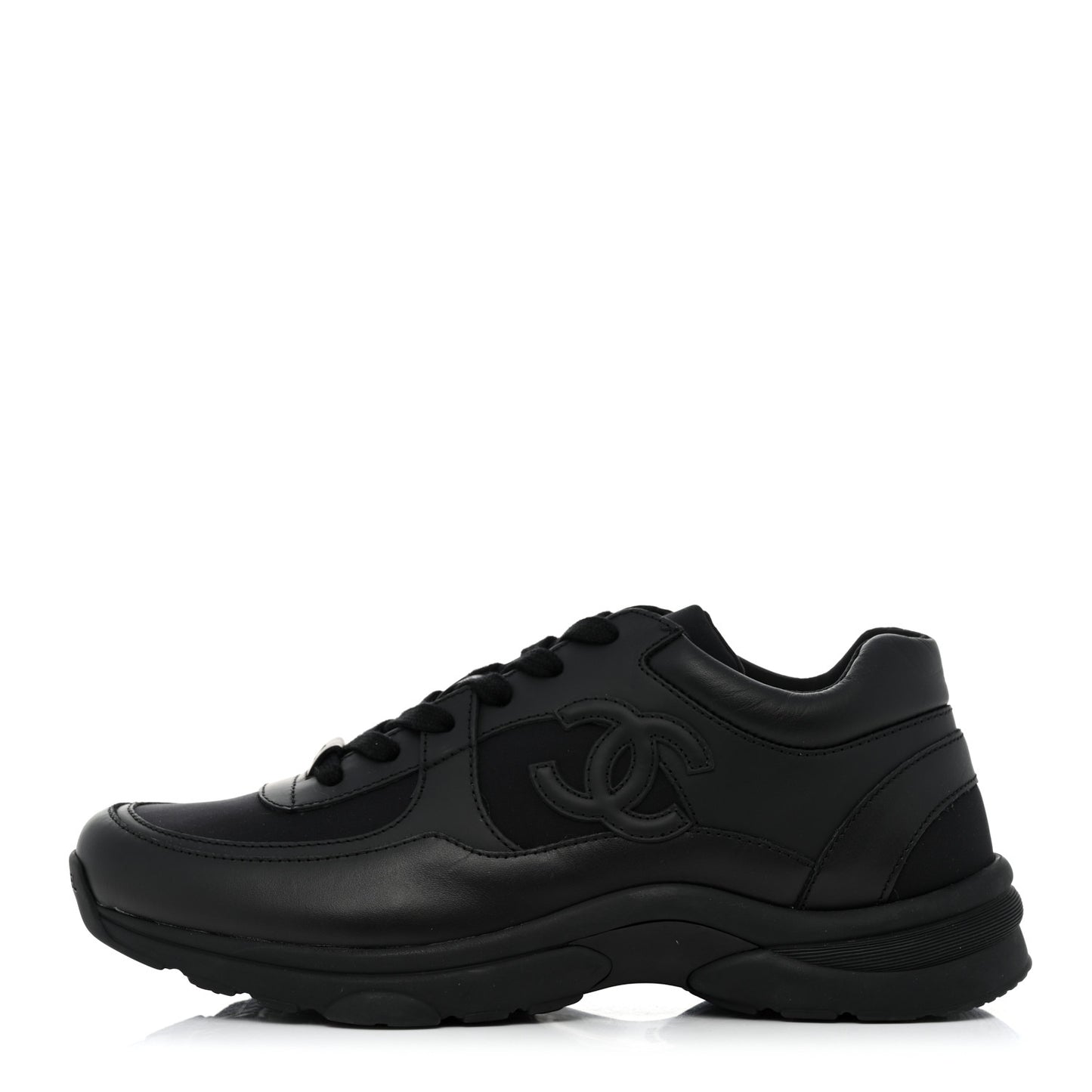 Calfskin Lambskin CC Uniform Sneakers 40 Black
