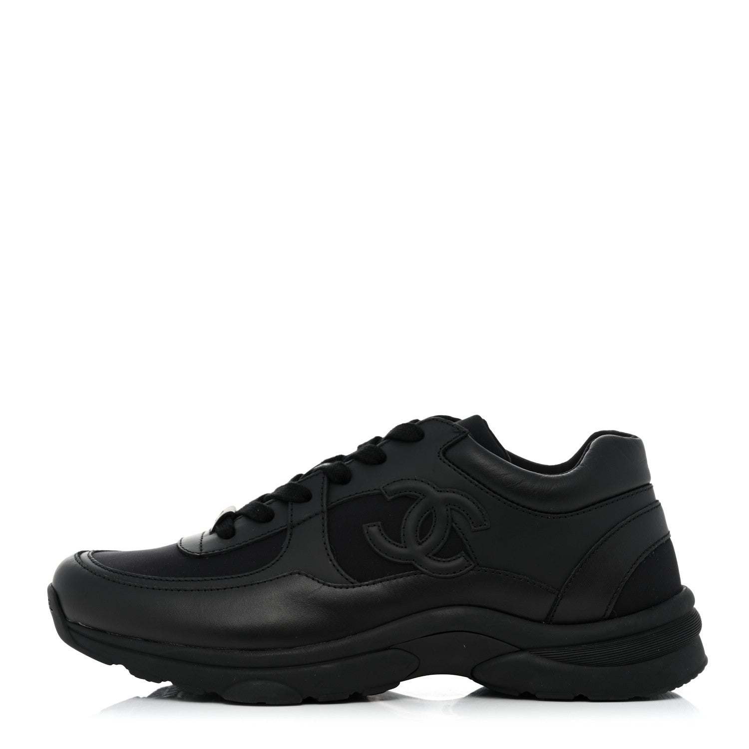Chanel Calfskin Lambskin CC Uniform Sneakers 40 Black 1 of 9