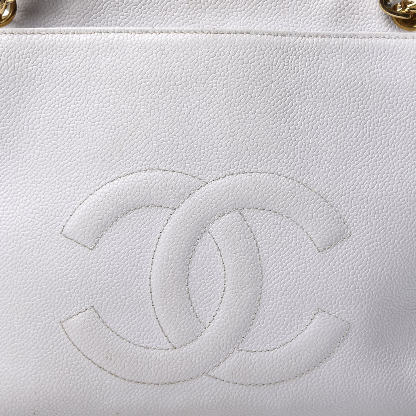 Caviar Flap Shoulder Bag White