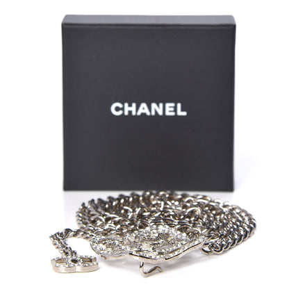 Chanel Crystal CC Camellia Chain Belt Silver 5 of 5