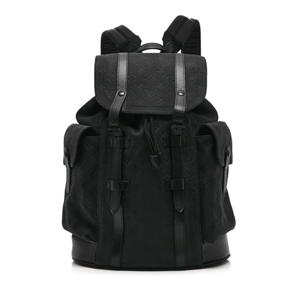 Louis Vuitton Taurillon Monogram Christopher MM Backpack Black 1 of 9