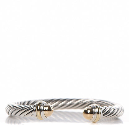 David Yurman Sterling Silver 14K Yellow Gold 7mm Cable Classics Bracelet 1 of 4