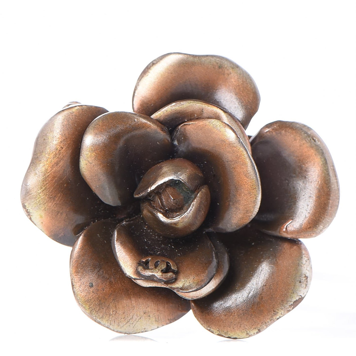 Metal Camellia Brooch Brass