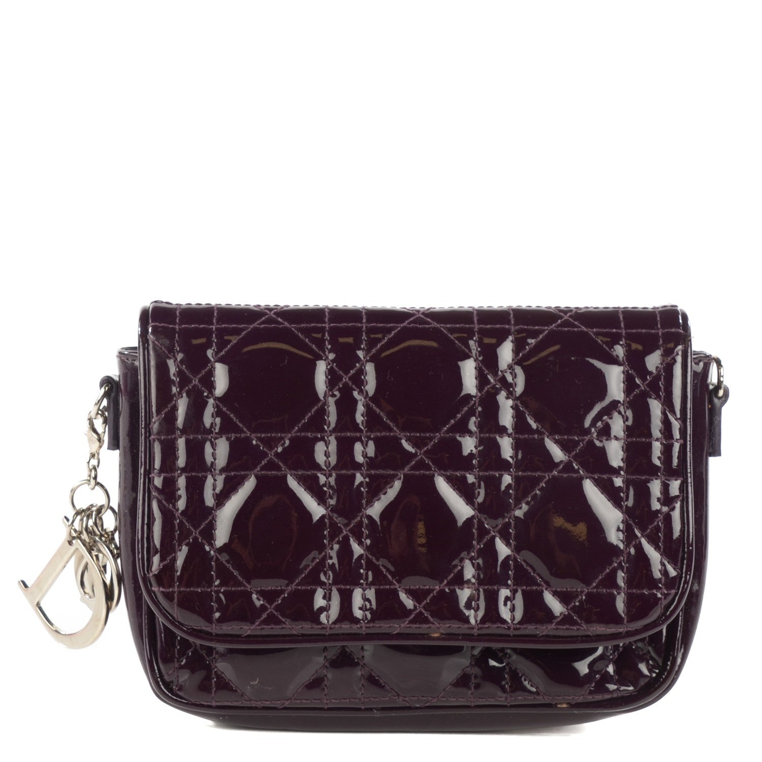 Christian Dior Patent Cannage Lady Dior Pochette Purple 1 of 9