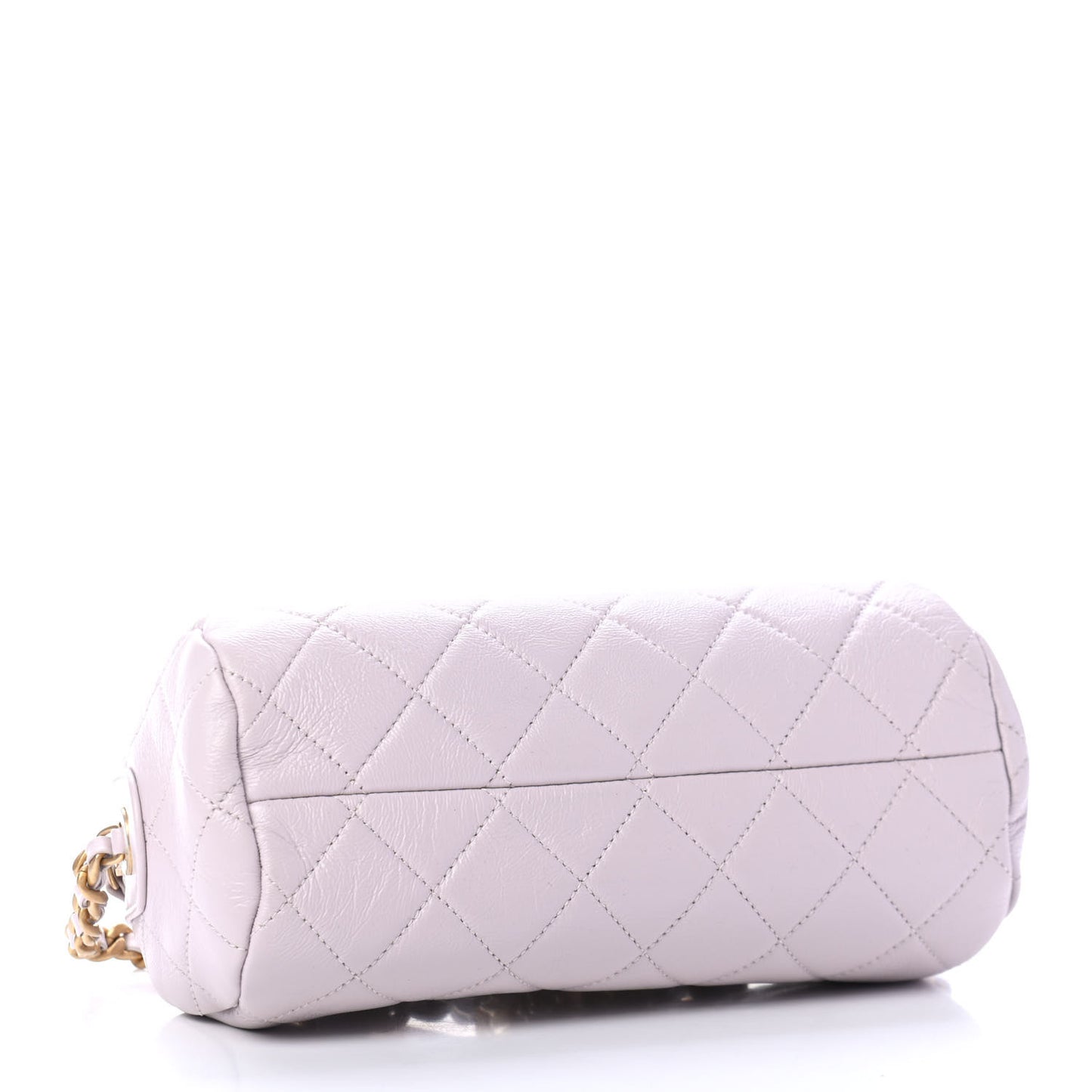 Shiny Lambskin Quilted Small Fashion Therapy Bowling Bag Light Pink