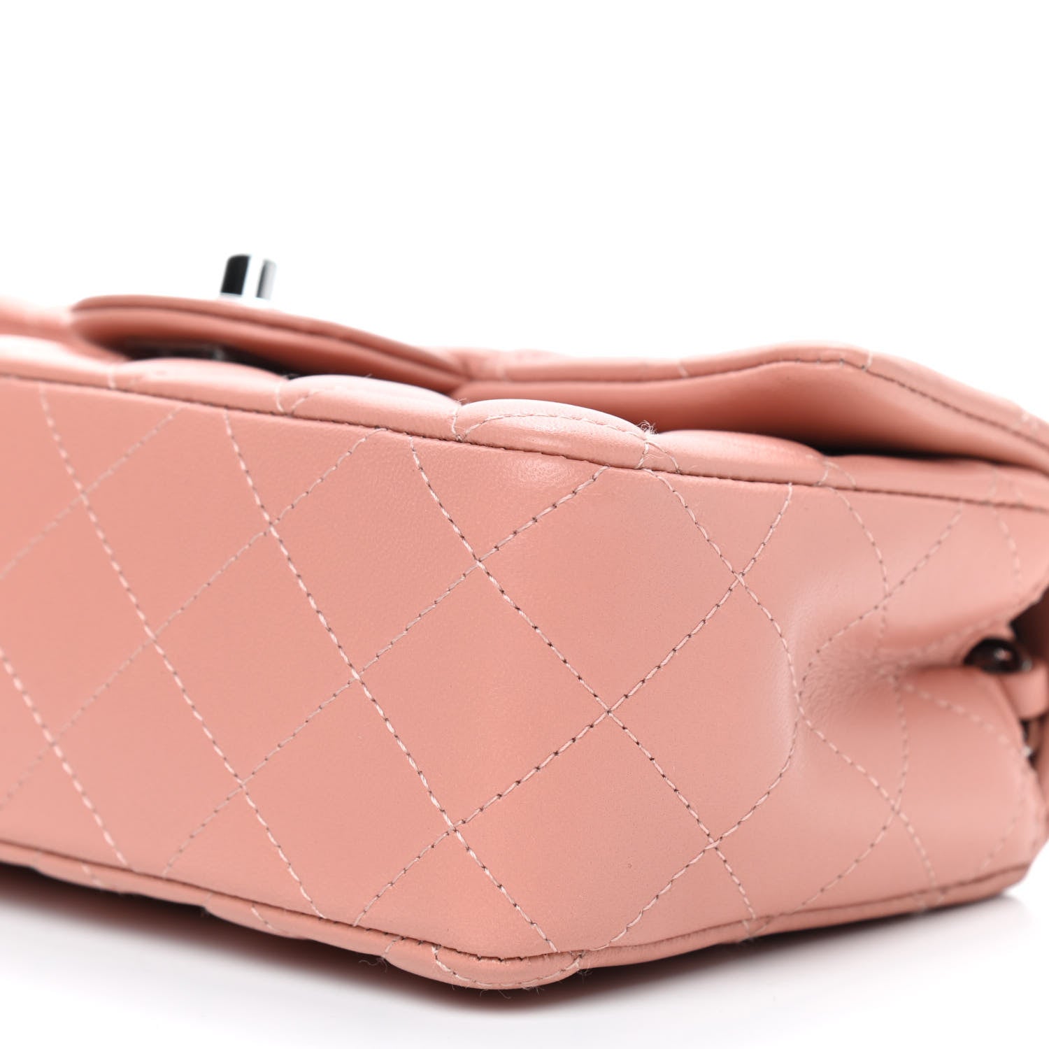 Chanel Lambskin Quilted Mini Rectangular Flap Pink 9 of 9