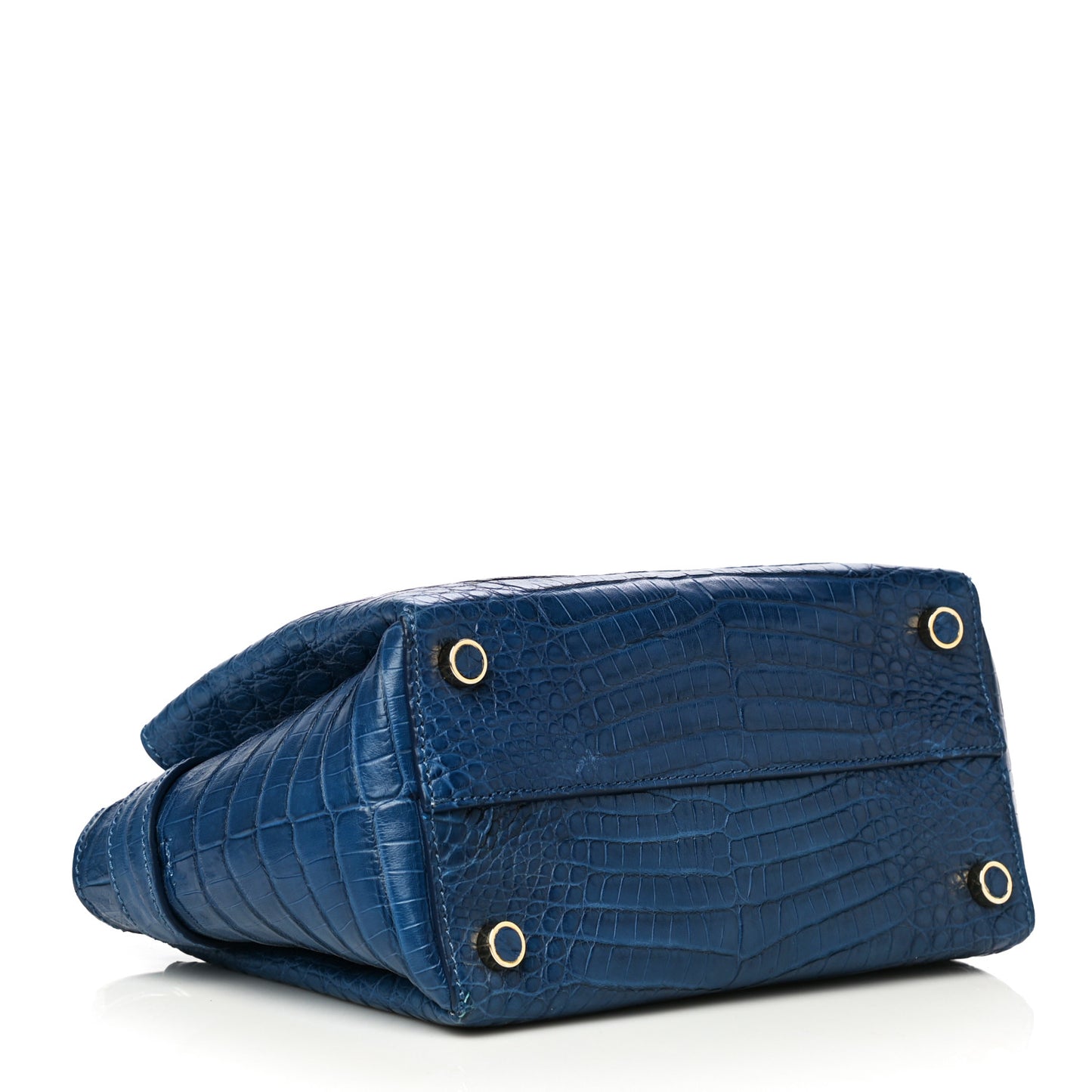 Crocodile Small Christie Satchel Blue