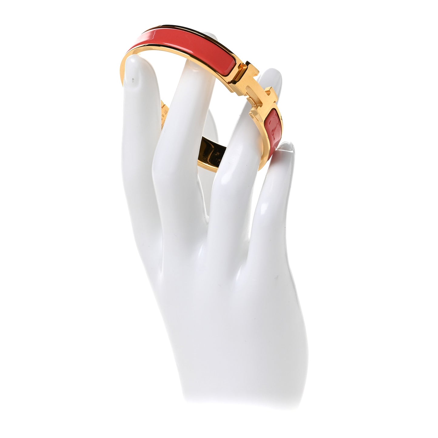 Enamel Narrow Clic Clac H Bracelet PM Rouge Corail