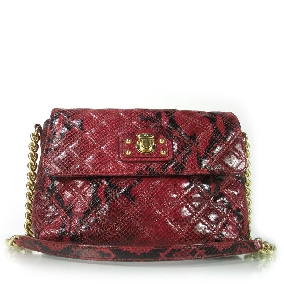 Marc Jacobs Python Embossed Large The Single Bordeaux 1 of 11