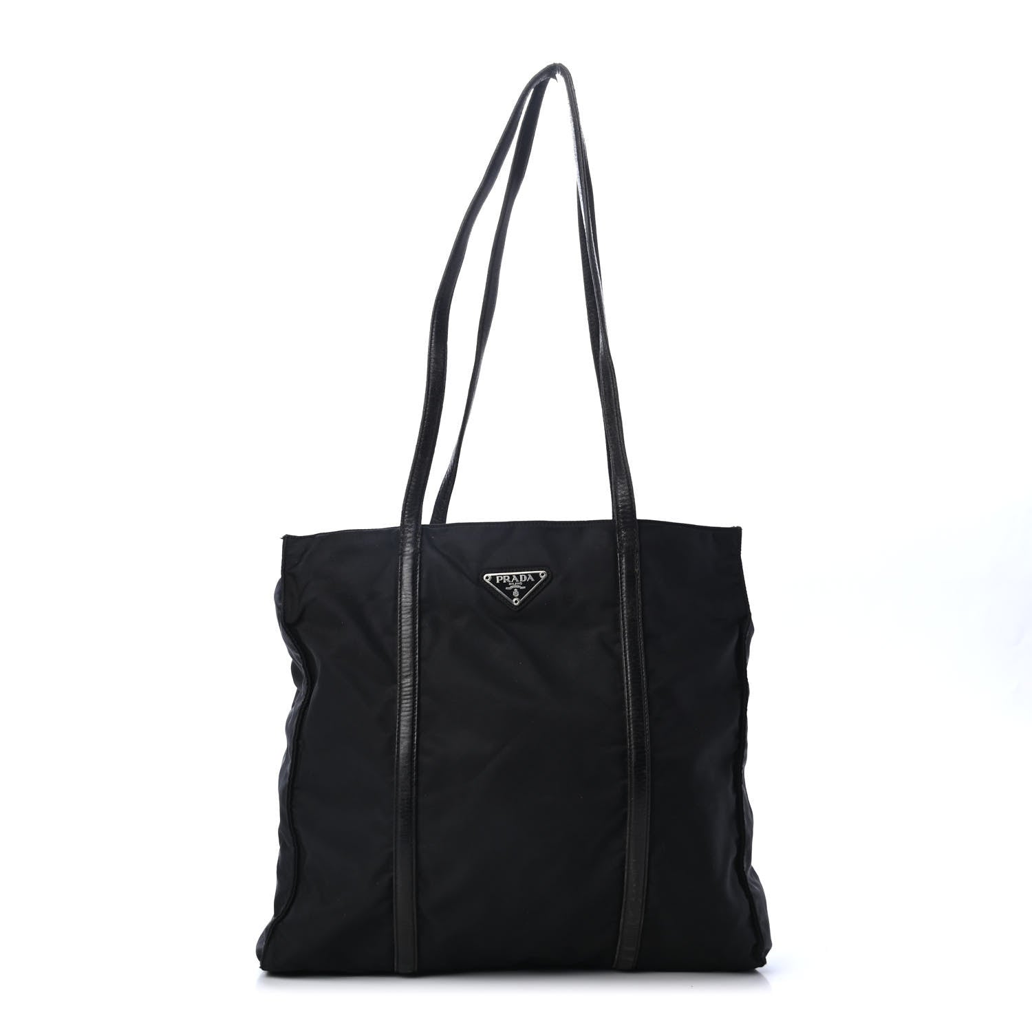 Prada Tessuto Nylon Calfskin Shoulder Bag Black 1 of 5