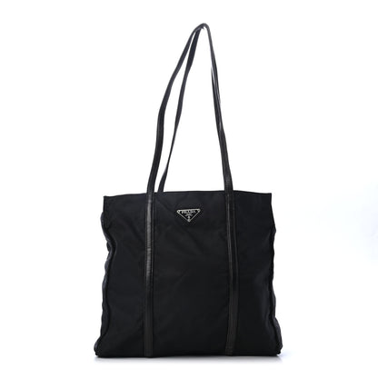 Prada Tessuto Nylon Calfskin Shoulder Bag Black 1 of 5
