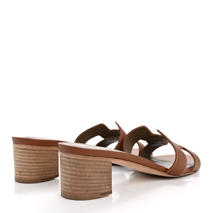 Hermes Calfskin Oasis Sandals 37 Gold 5 of 11