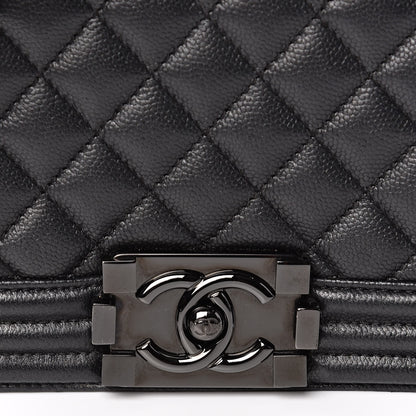 Chanel Caviar Quilted Medium Boy Flap So Black 10 of 11