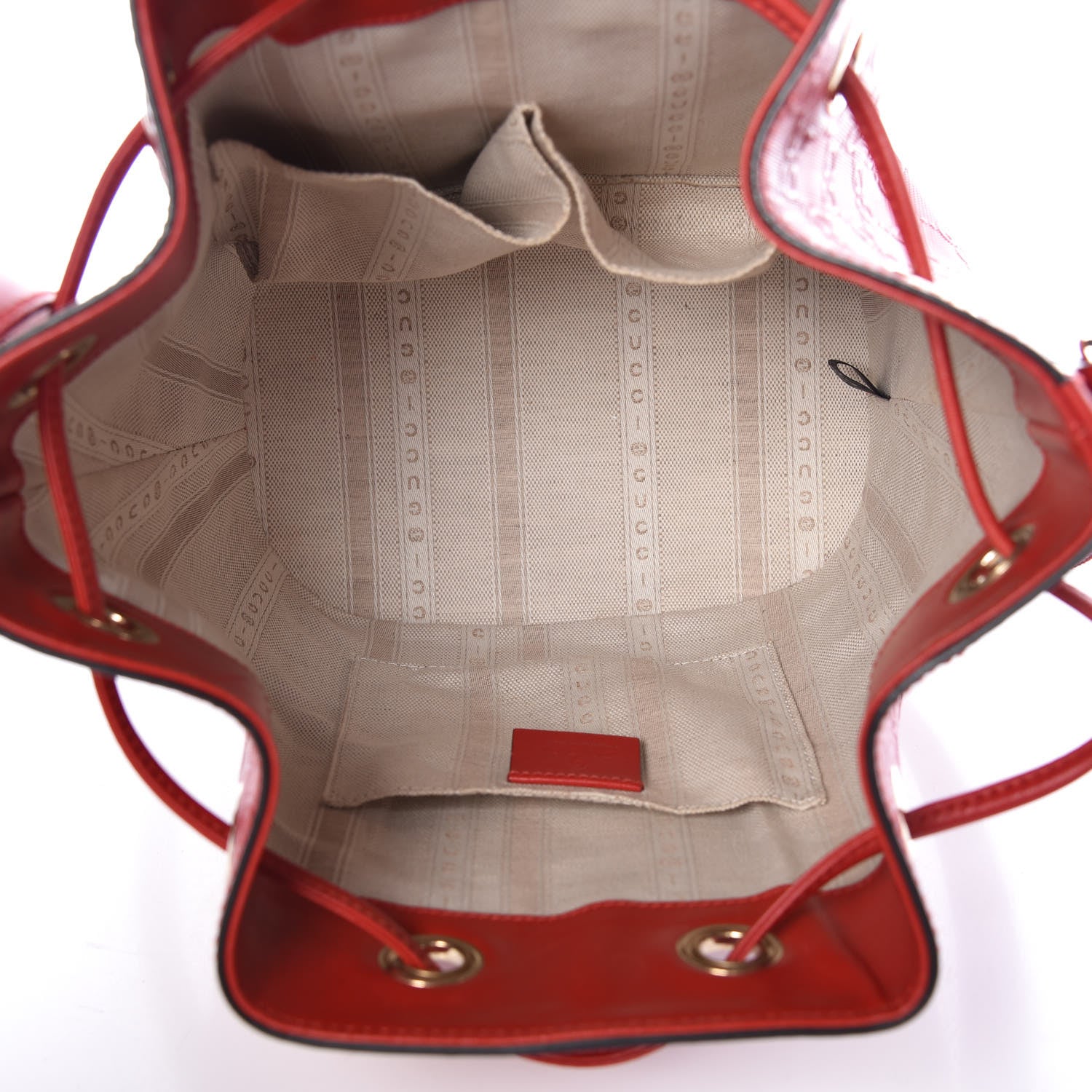 Gucci HIlary Lux GG Monogram Embossed Studded Small Bucket Bag Tobasco 5 of 9