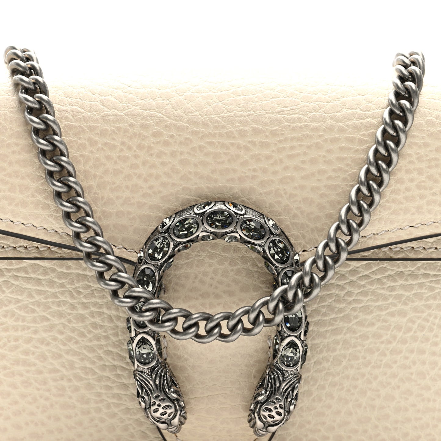 Dollar Calfskin Crystal Super Mini Dionysus Shoulder Bag Mystic White Black Diamond
