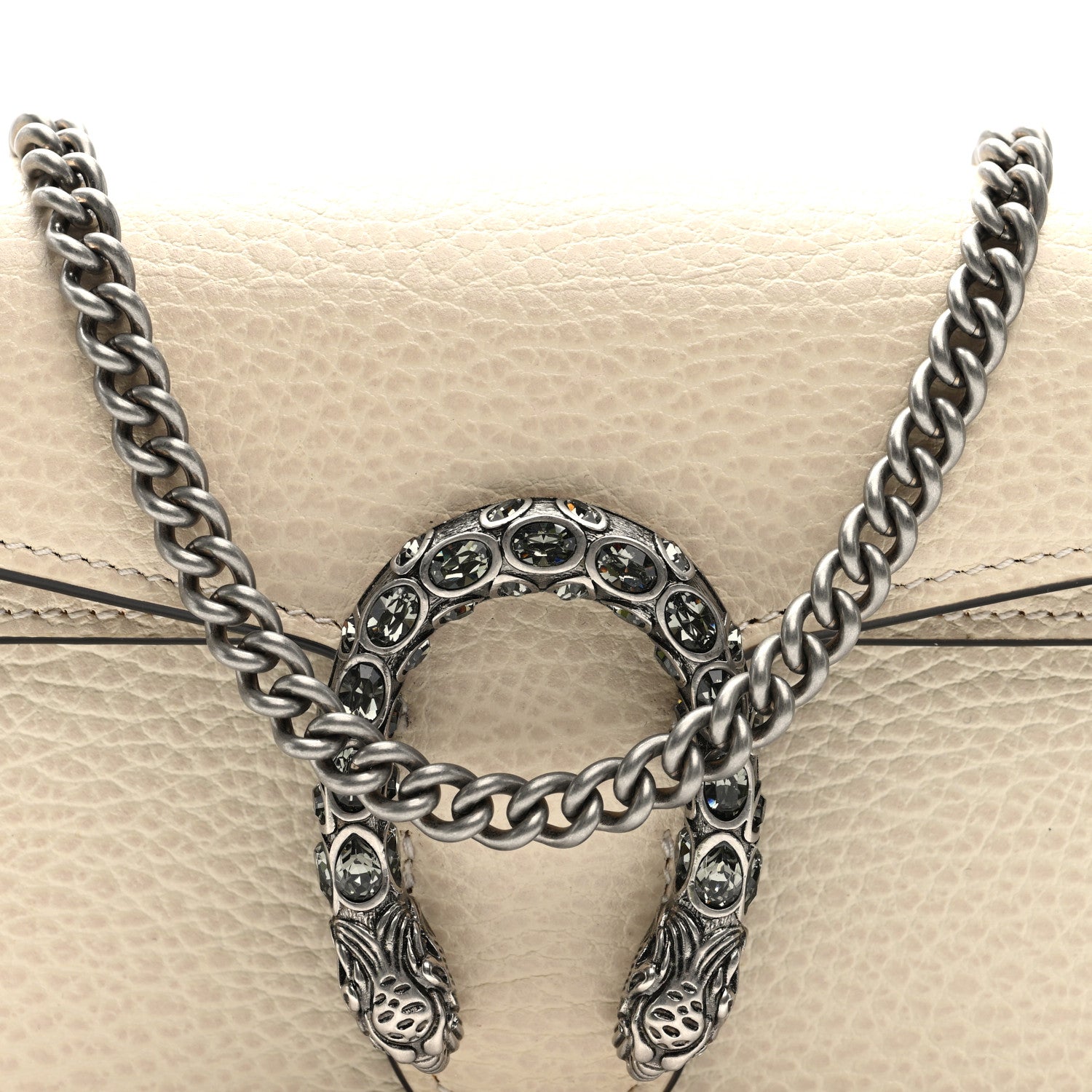 Gucci Dollar Calfskin Crystal Super Mini Dionysus Shoulder Bag Mystic White Black Diamond 7 of 10