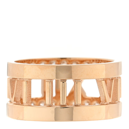 Tiffany 18K Rose Gold Diamond Wide Atlas Open Ring 48 4.5 3 of 4