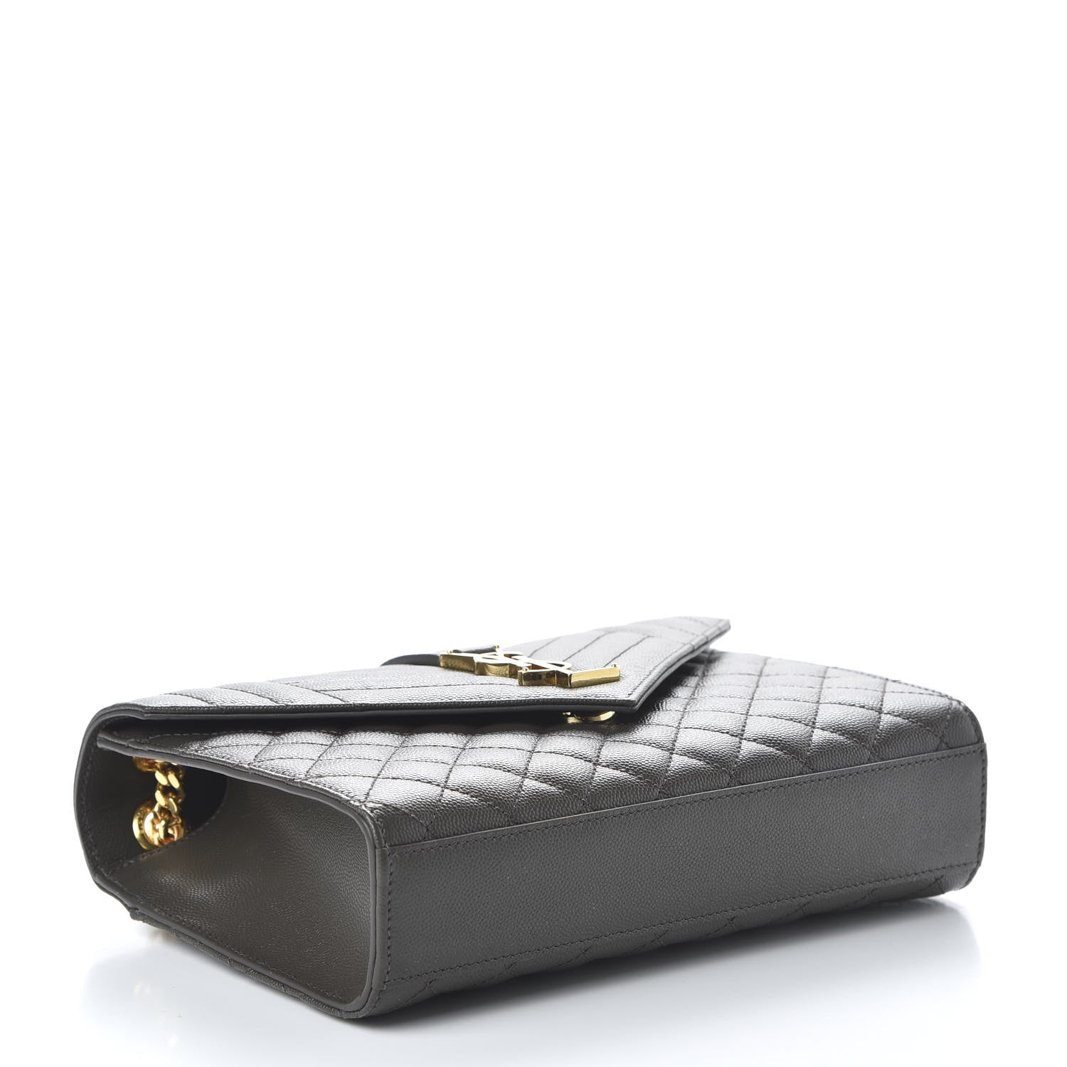 Saint Laurent Grain De Poudre Textured Mixed Matelasse Medium Triquilt Monogram Satchel Earth 4 of 9