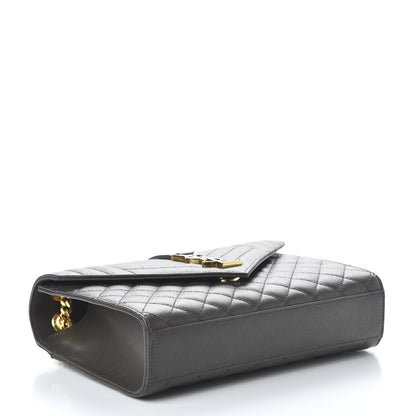 Saint Laurent Grain De Poudre Textured Mixed Matelasse Medium Triquilt Monogram Satchel Earth 4 of 9