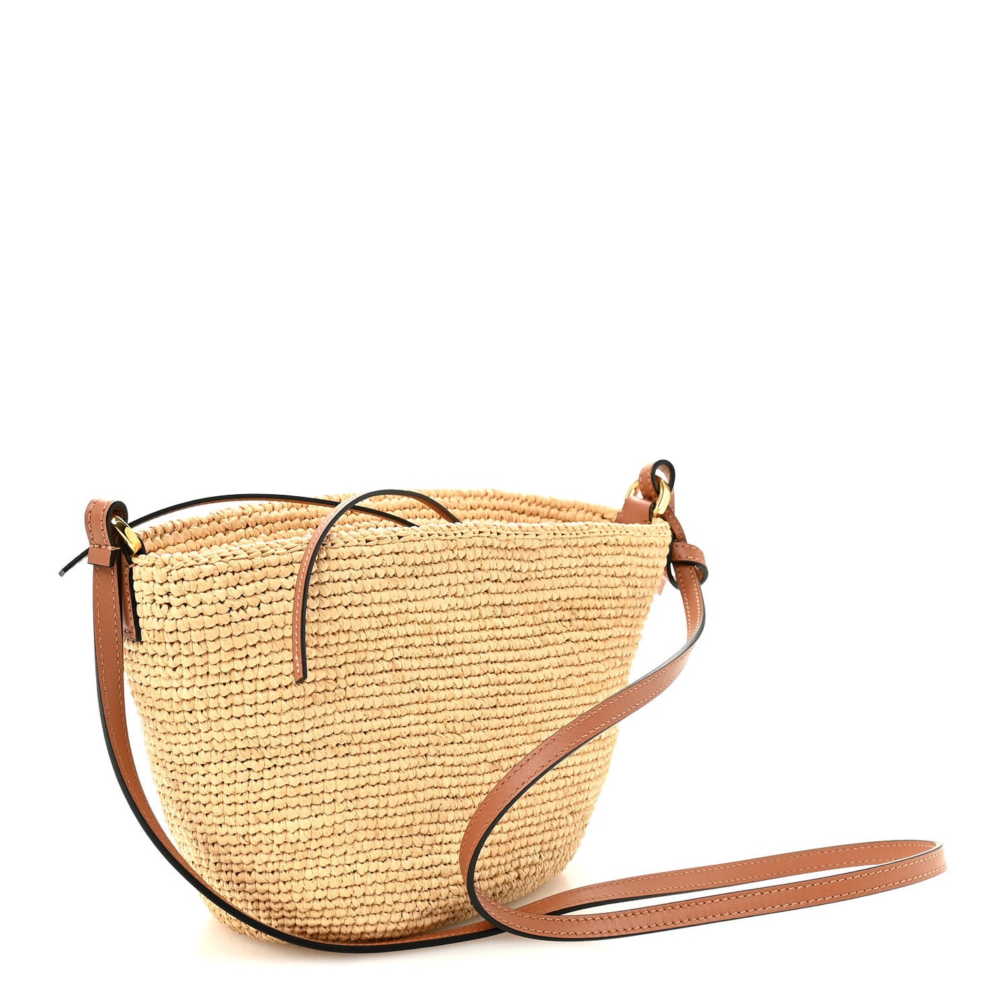 Calfskin Raffia Paulas Ibiza Pochette Bag Natural Tan