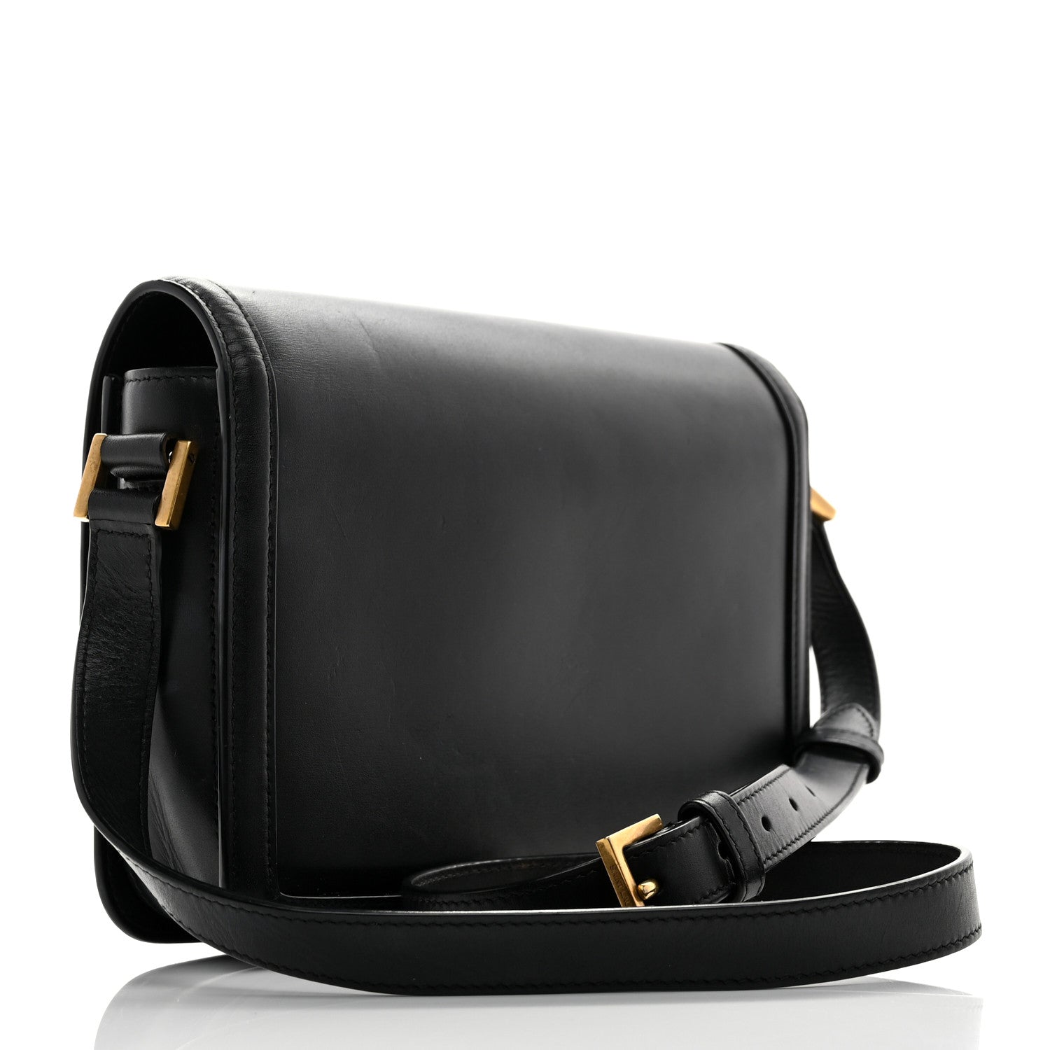 Saint Laurent Box Calfskin Monogram Medium Solferino Satchel Black 3 of 12