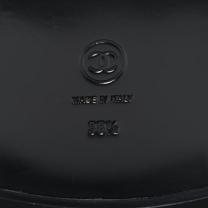 Chanel Calfskin Cap Toe CC Riding Boots 38.5 Black 7 of 8