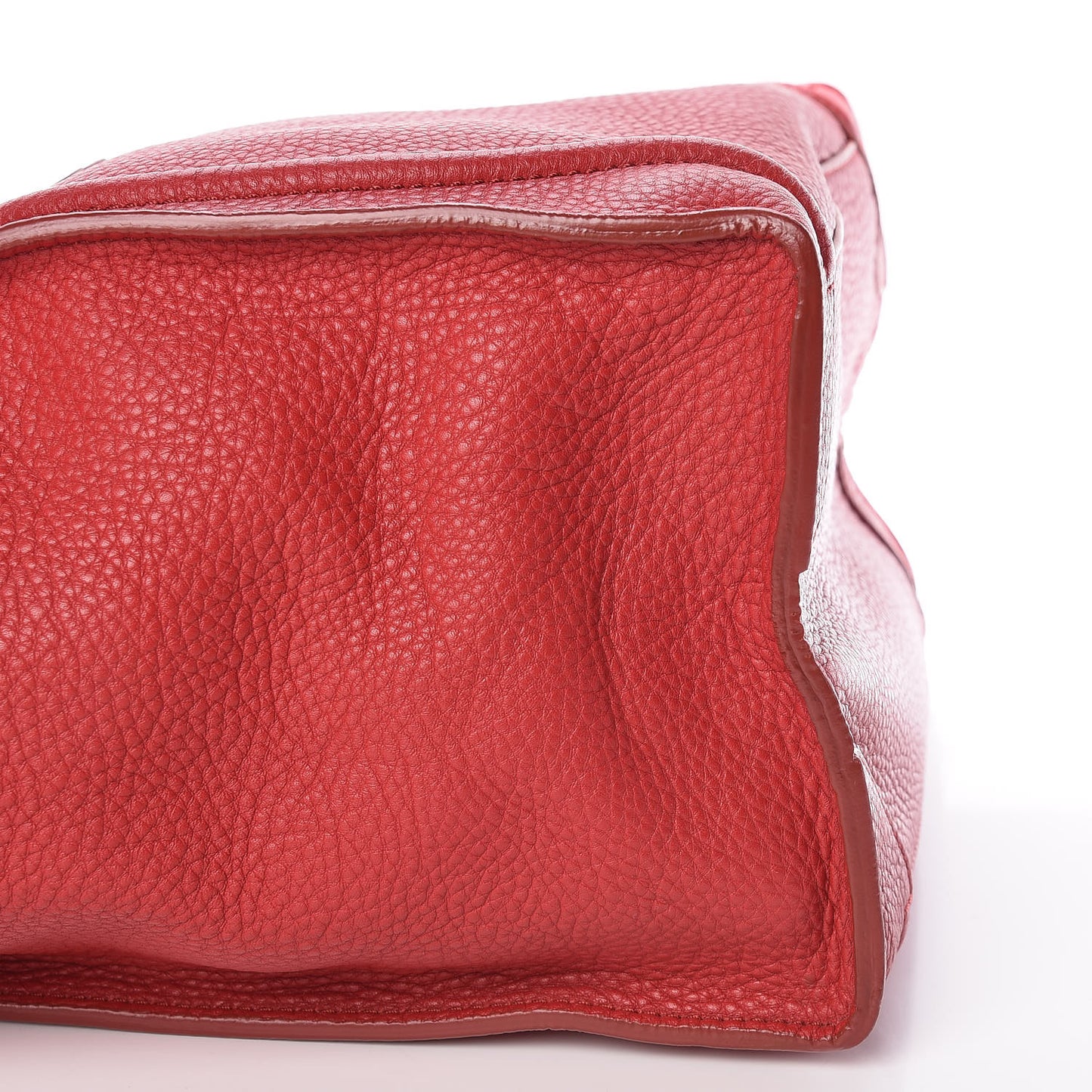 Drummed Calfskin Mini Luggage Red