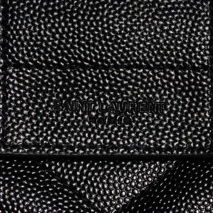 Saint Laurent Grain De Poudre Matelasse Chevron Monogram Shopping Bag Black 11 of 11