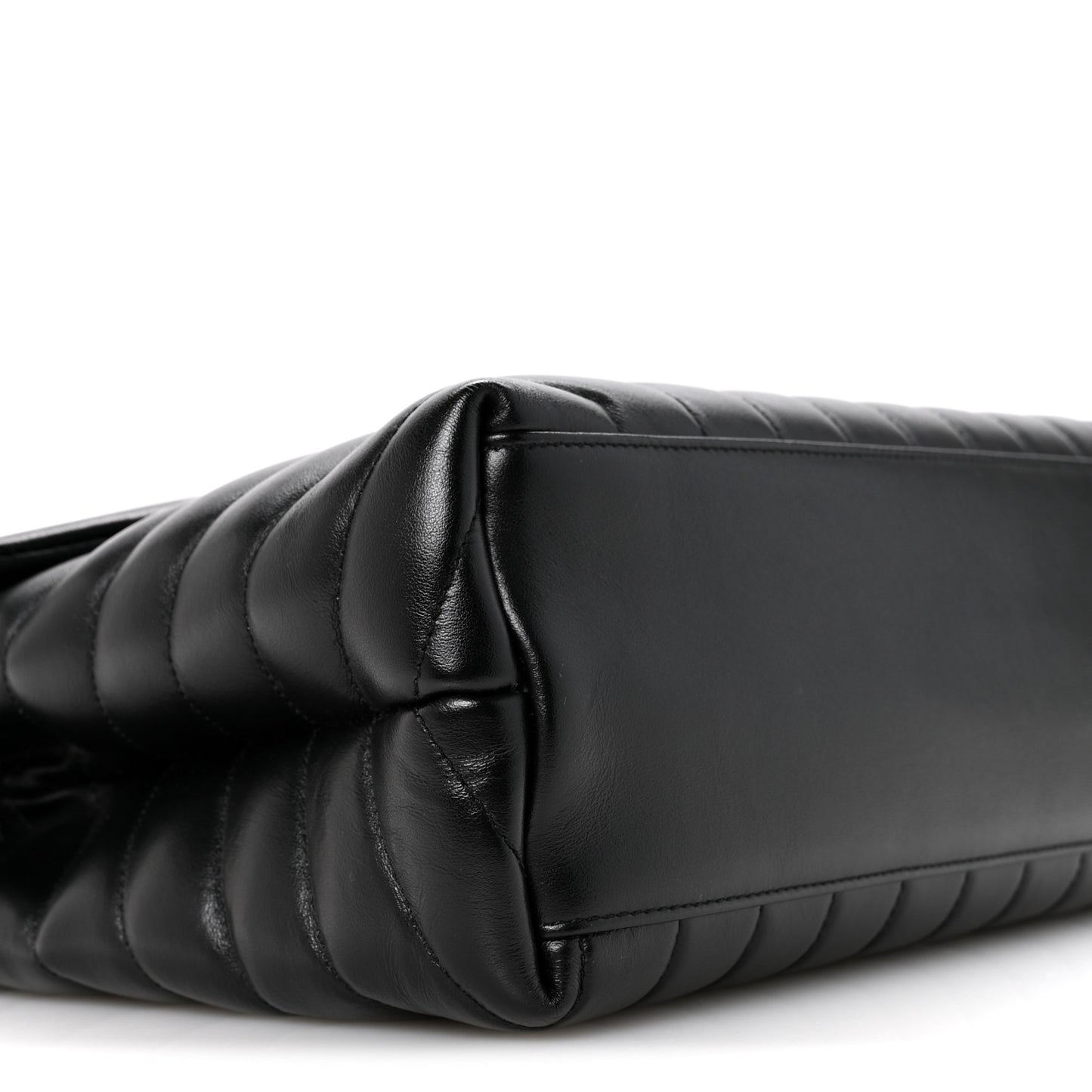 Calfskin Y Quilted Monogram Monochrome Medium Loulou Chain Satchel Black