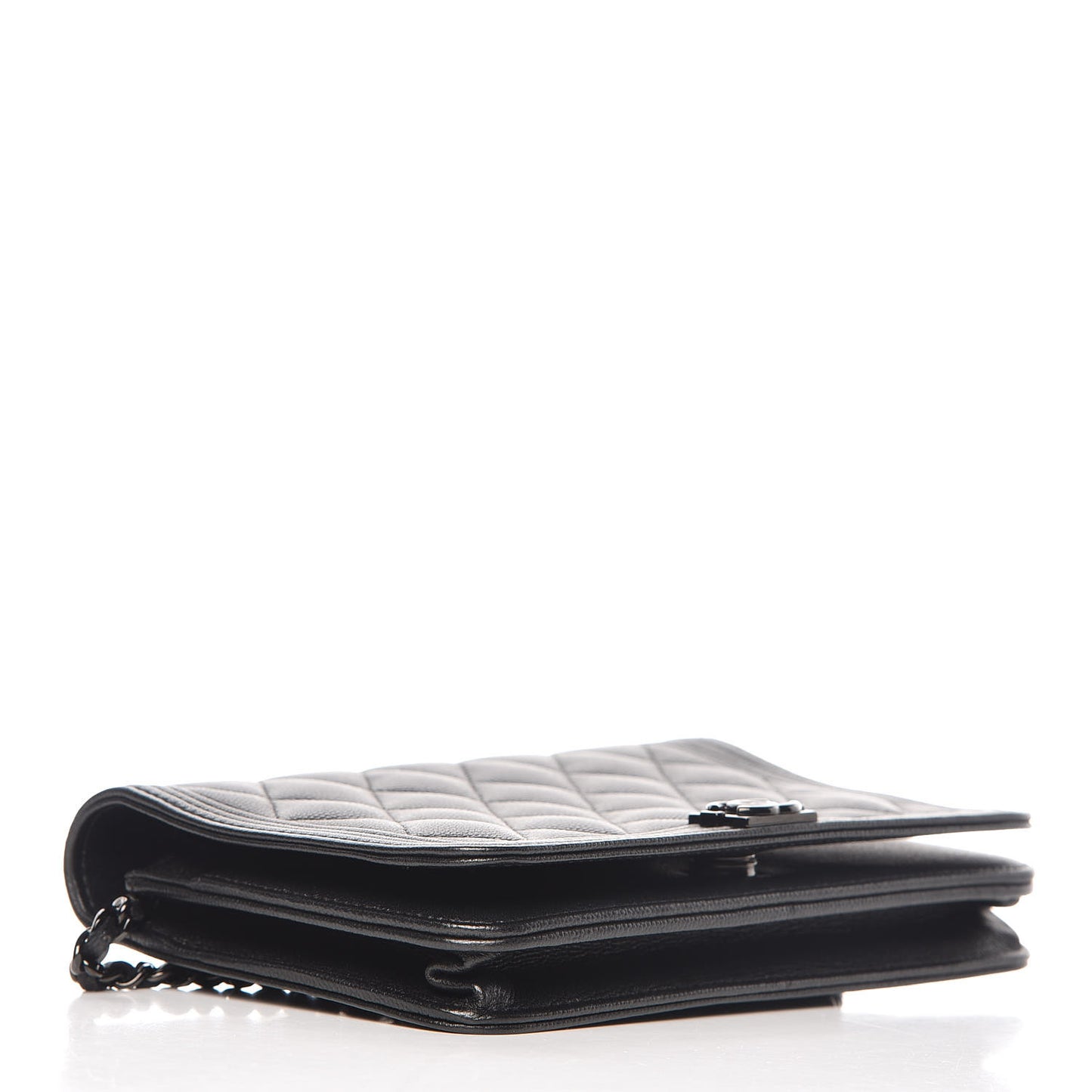 Caviar Quilted Boy Wallet On Chain WOC So Black