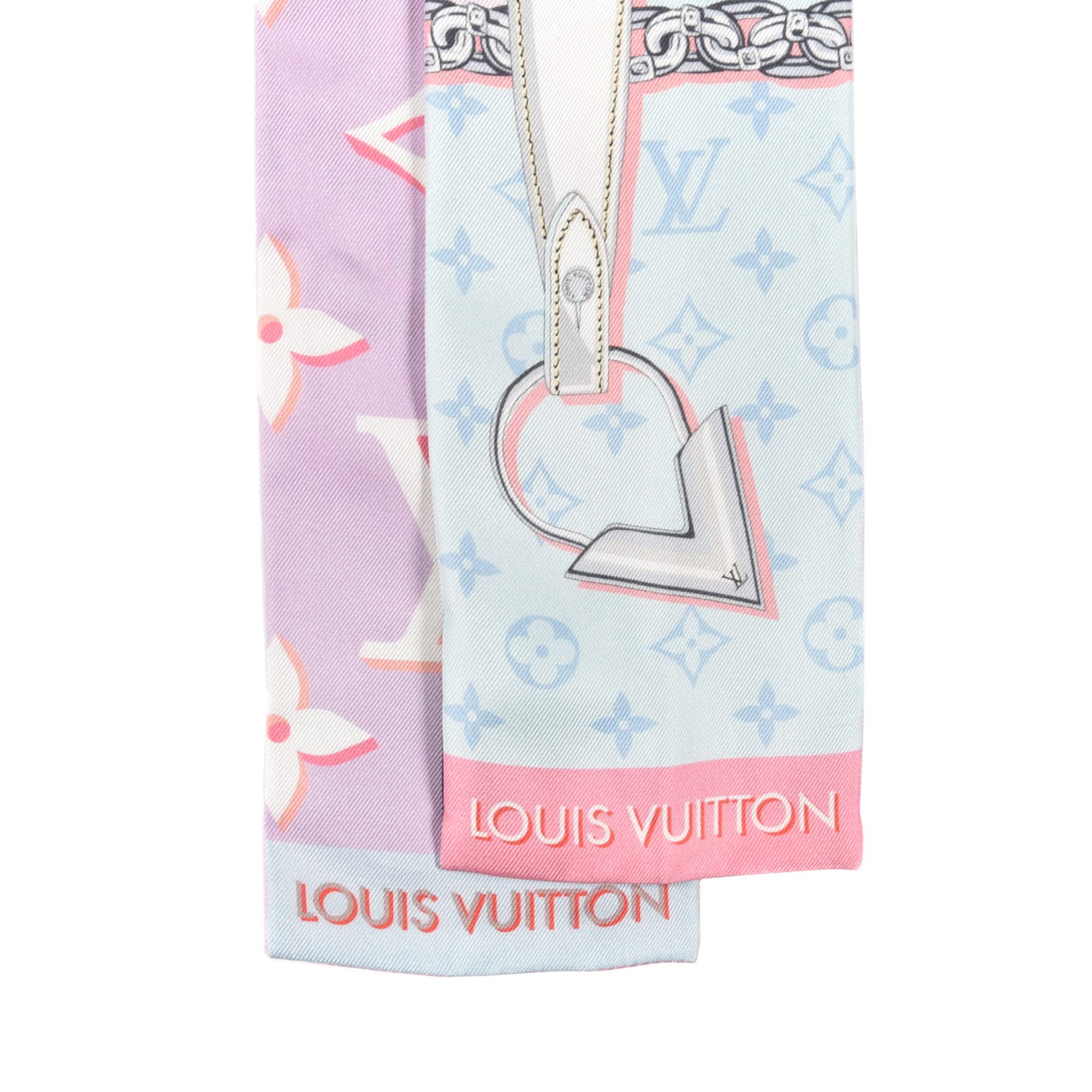 Silk Monogram Escale Confidential Bandeau Blue Pink