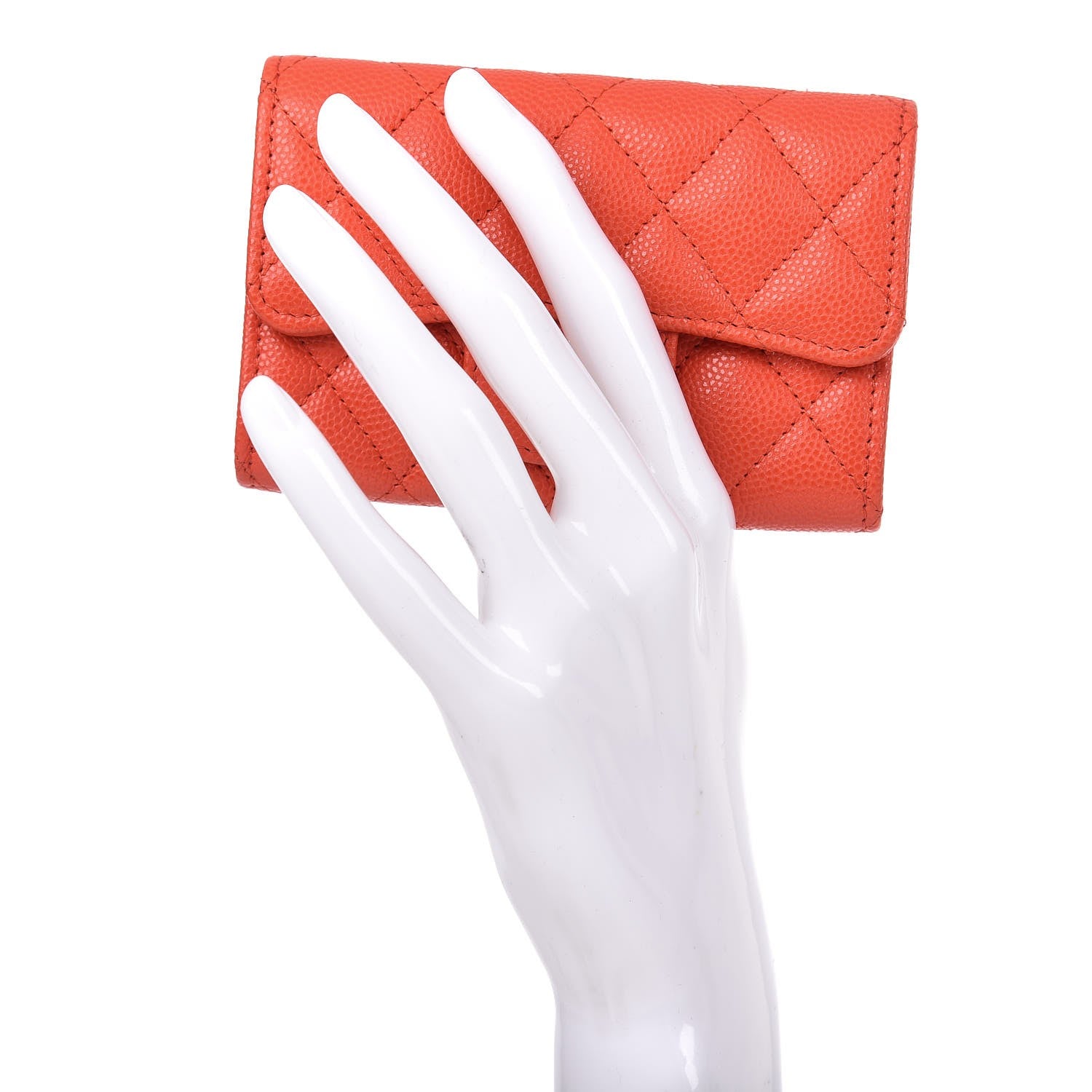 Chanel Caviar Quilted Flap Card Holder Red 2 of 9