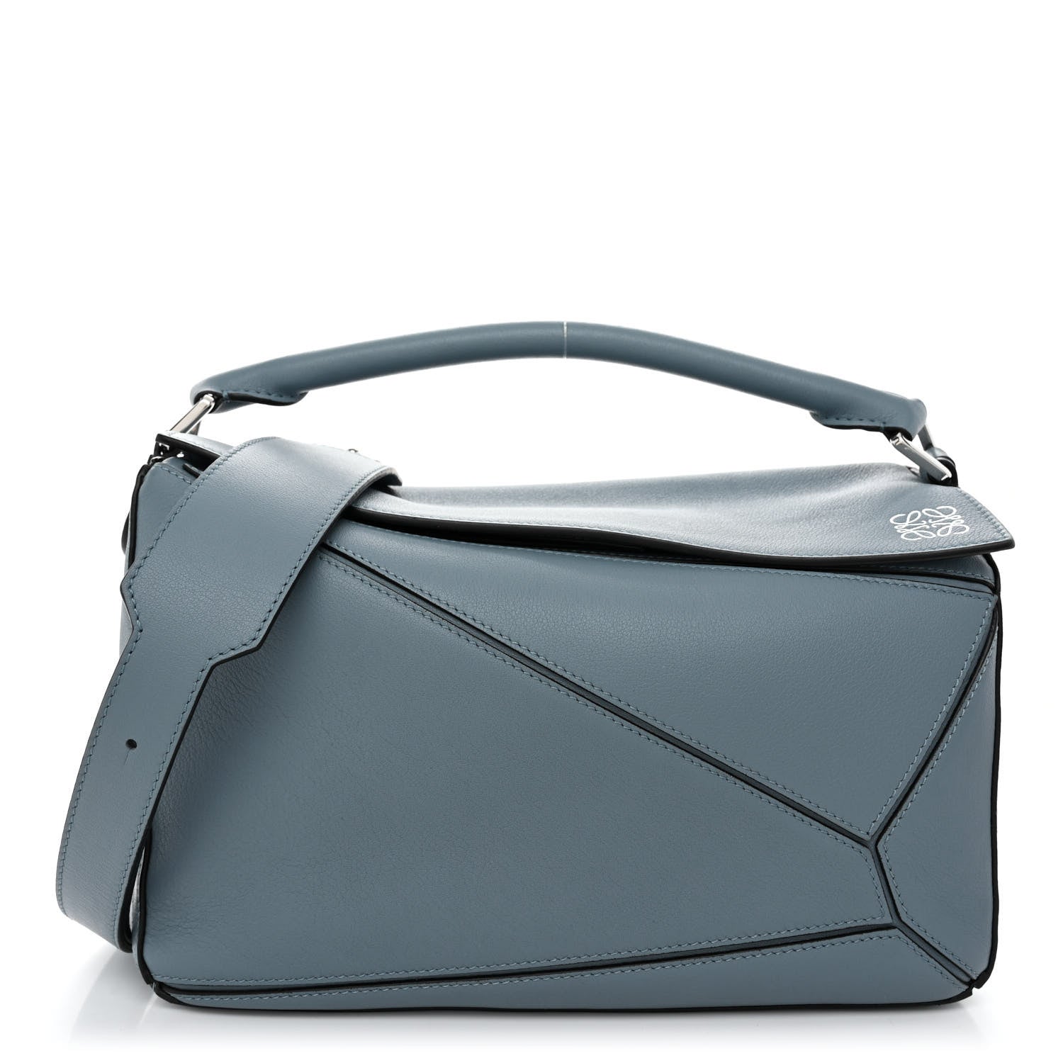 Loewe Calfskin Medium Puzzle Bag Stone Blue 1 of 10