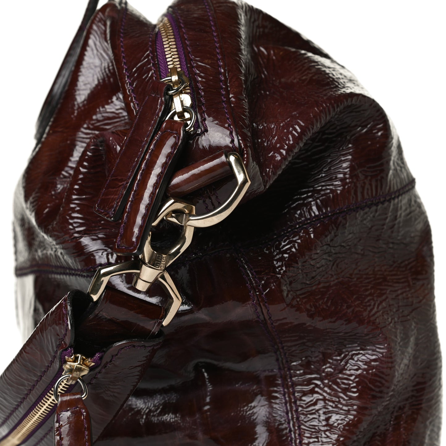 Crinkled Patent Medium Nightingale Brown