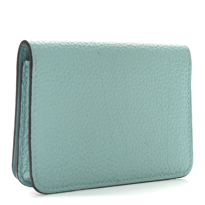 Hermes Togo Dogon Card Case Key Holder Bleu Atoll 3 of 7