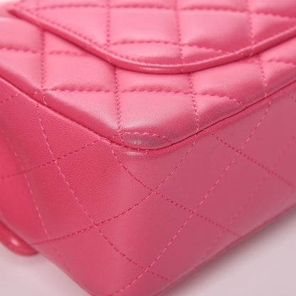 Chanel Lambskin Quilted Mini Rectangular Flap Fuchsia 19 of 19