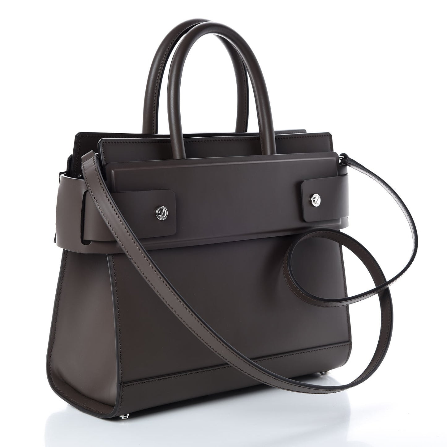 Smooth Calfskin Small Horizon Satchel Heather Grey