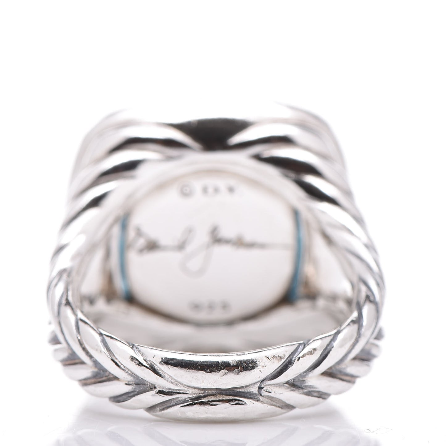 Sterling Silver Diamond Blue Topaz 14mm Albion Ring 52 6
