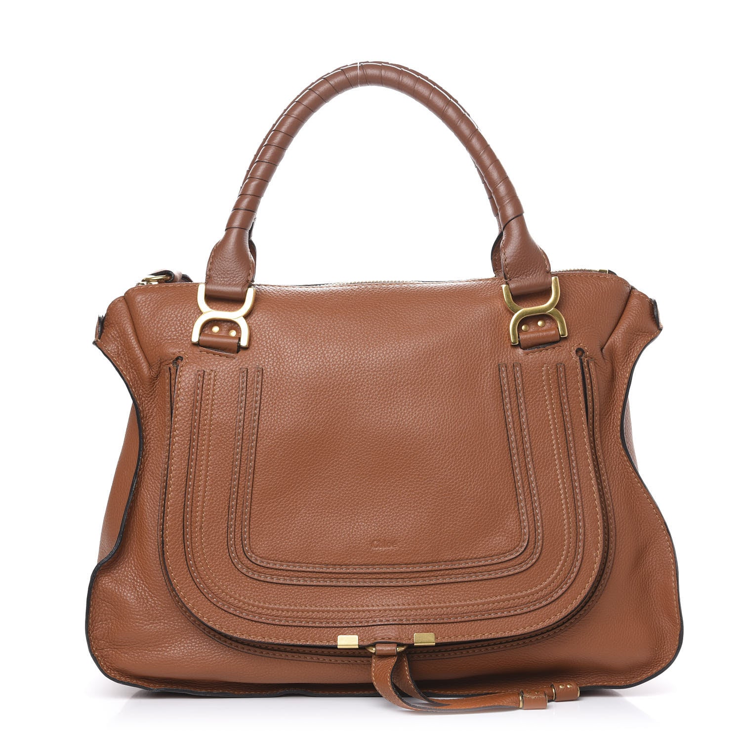 Chloe Calfskin Large Marcie Satchel Tan 1 of 13