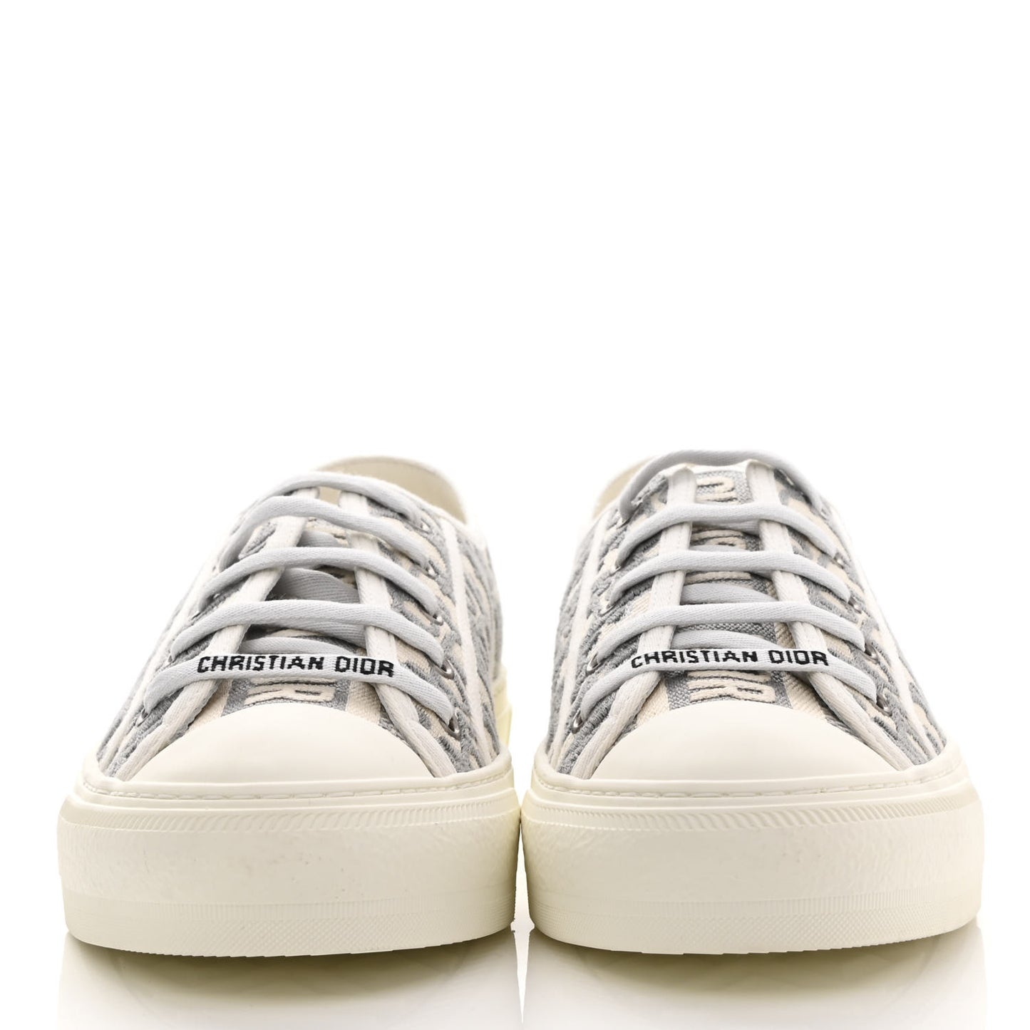Canvas Oblique Walk'N'Dior Low Top Sneakers 40 Grey Stone