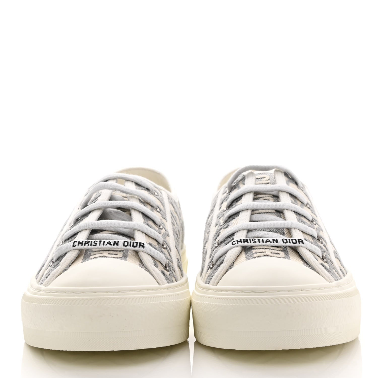 Christian Dior Canvas Oblique Walk'N'Dior Low Top Sneakers 40 Grey Stone 2 of 7
