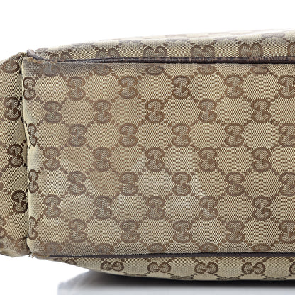 Gucci Monogram Natural Pigskin Large Diaper Bag Beige Ebony Cocoa Dark Chocolate 28 of 29