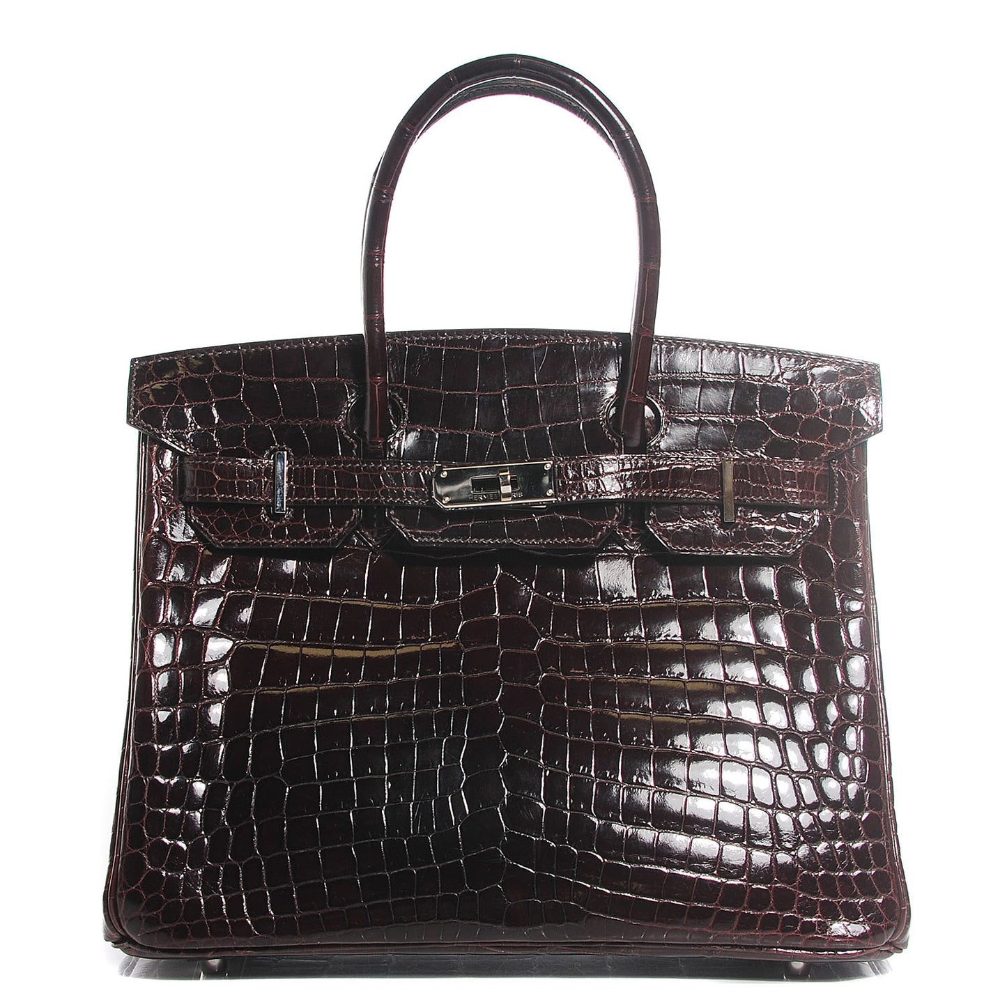 Shiny Niloticus Crocodile Birkin 30 Chocolate