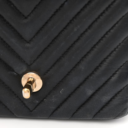 Chanel Lambskin Chevron Quilted Mini Square Flap Black 14 of 14