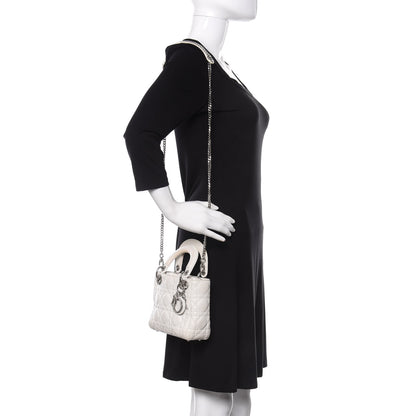 Christian Dior Lambskin Cannage Mini Lady Dior White 2 of 13