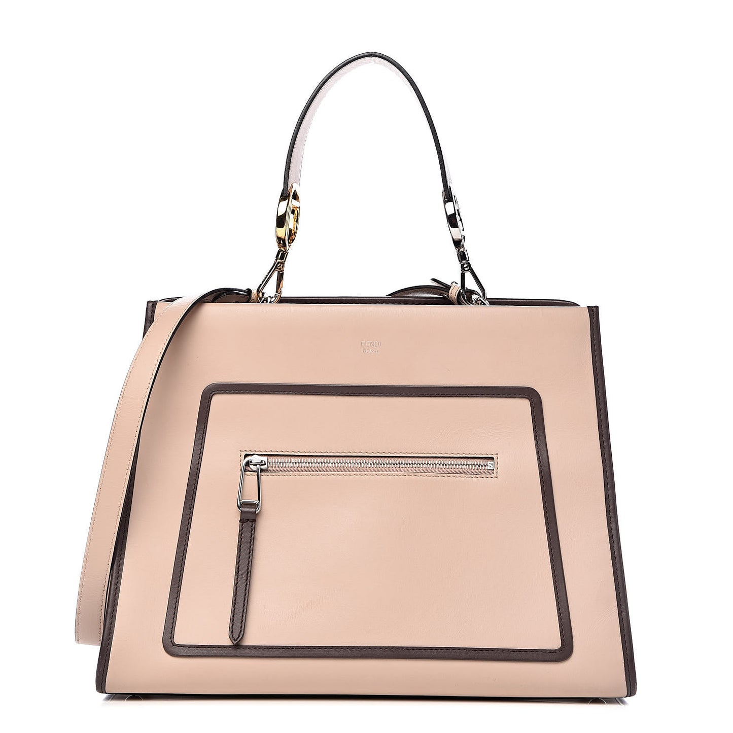 Vitello Century Opaco F is Fendi Bi-Color Regular Runaway Satchel Soap Moresco