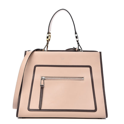 Fendi Vitello Century Opaco F is Fendi Bi-Color Regular Runaway Satchel Soap Moresco 1 of 19