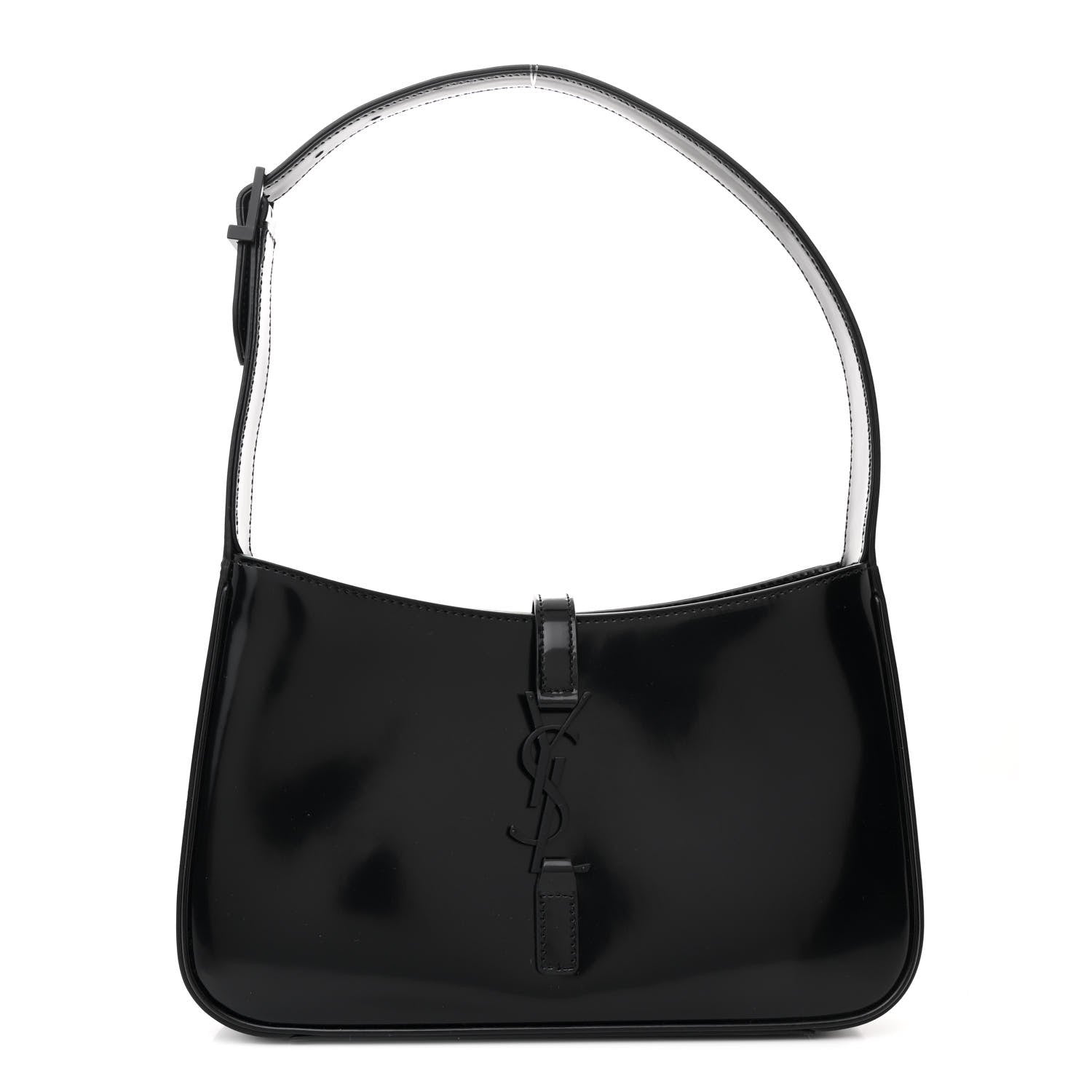 Saint Laurent Patent Monochrome Le 5 A 7 Hobo Black 1 of 10