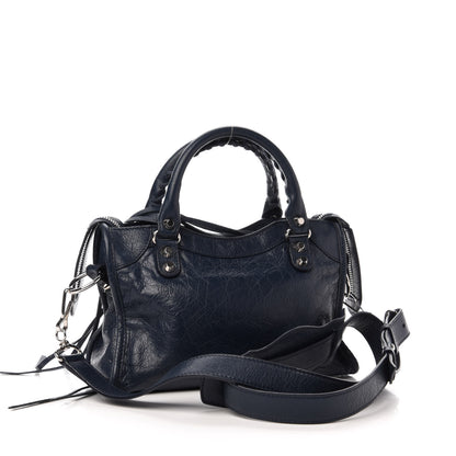 Balenciaga Agneau Classic Silver Hardware Mini City Bleu de Minuit 4 of 12